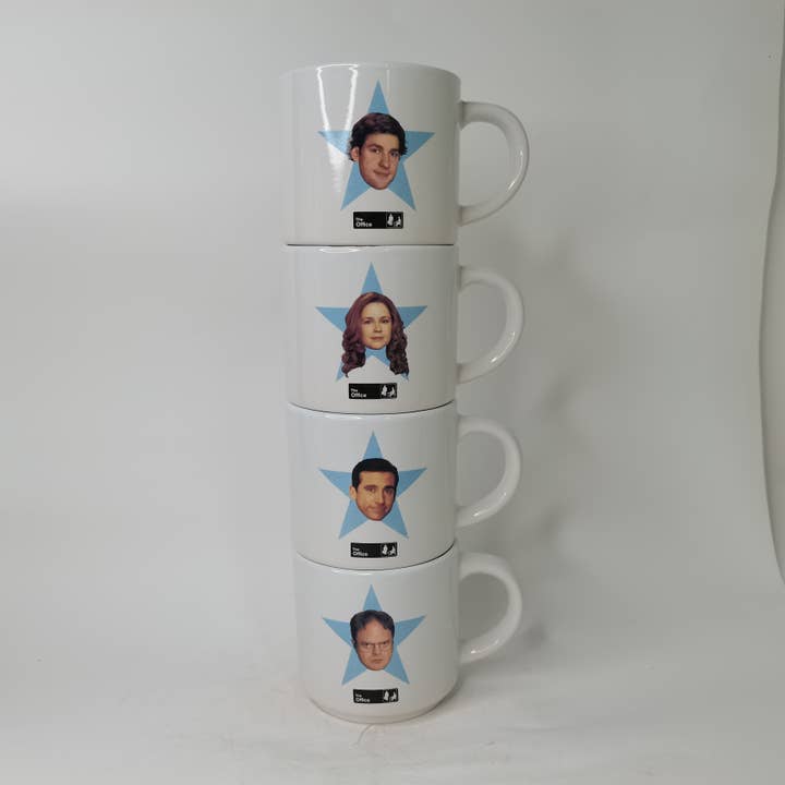 Silver Buffalo - Vente Tasse à café - The Office Star Faces Lot de 4 tasses en céramique 10 oz2