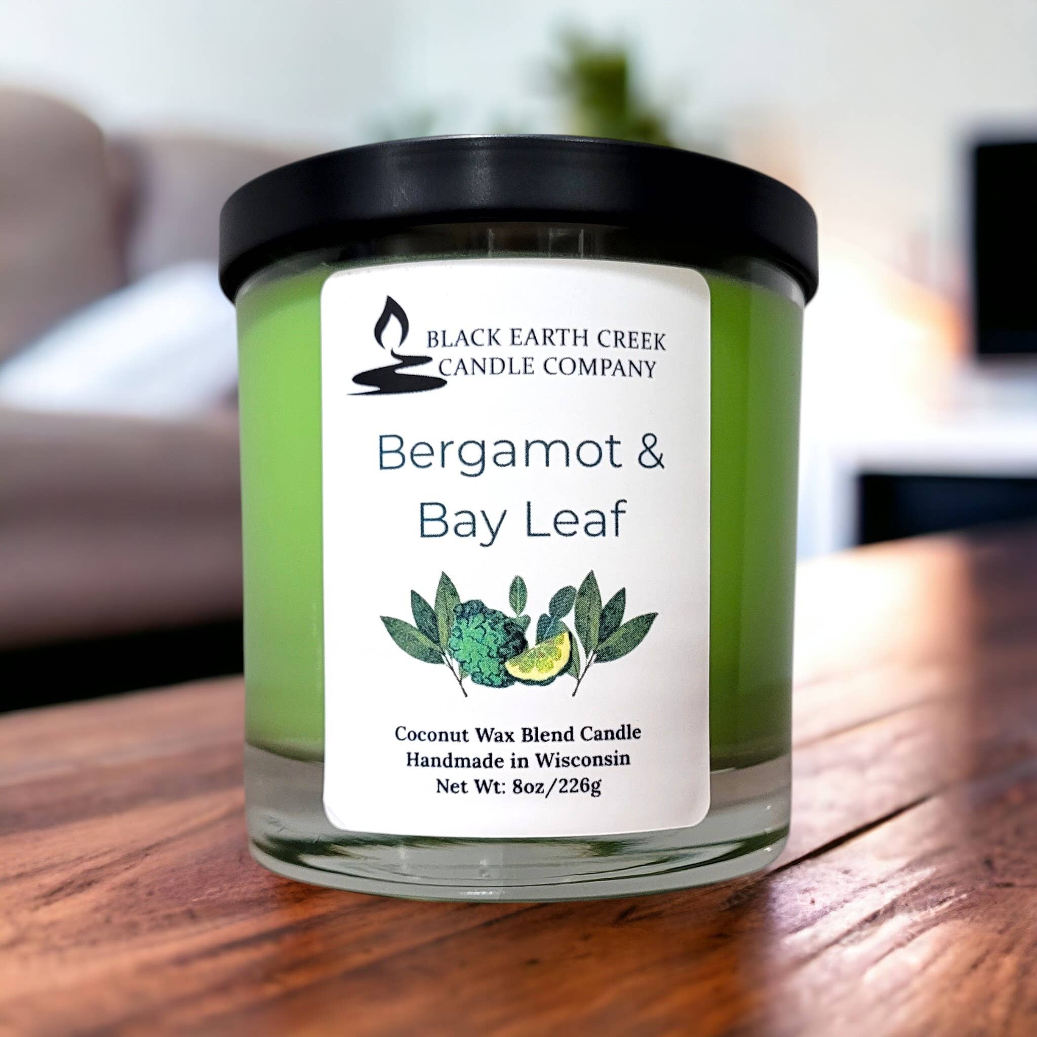 Black Earth Creek Candle Company - Wholesale Jar/Filled Candle - Bergamot and Bay Leaf Candle