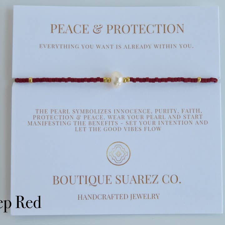 Boutique Suarez Co. - Wholesale Beaded Bracelet - Manifest Peace - Pearl Bracelet90