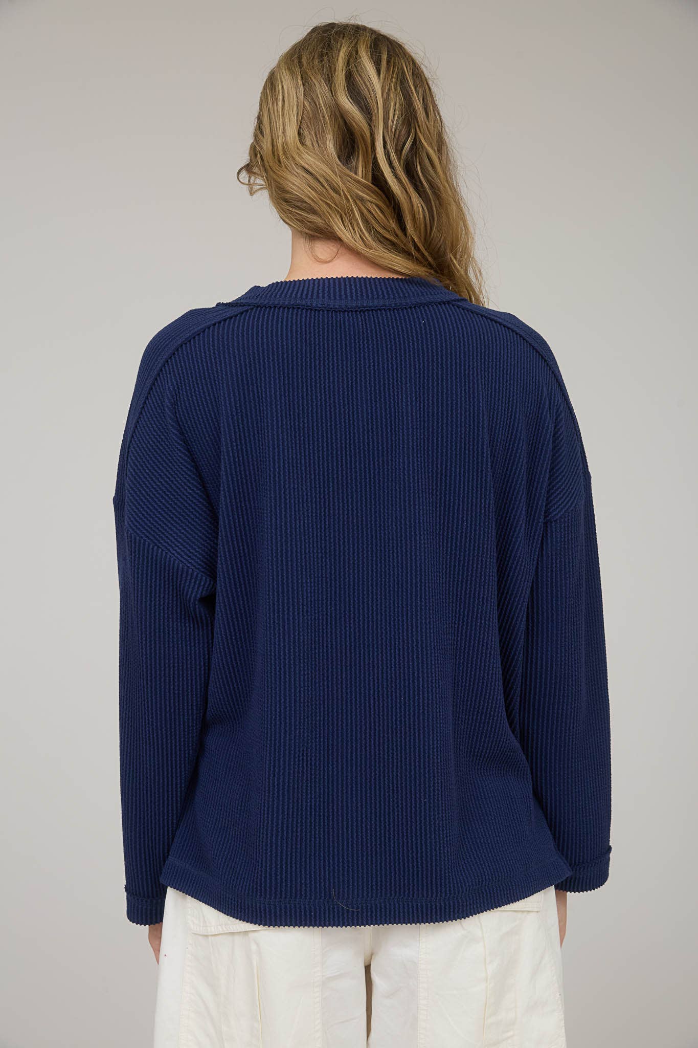 J.O.A - Wholesale Knit Top - Women's - CREW NECK RIBBED LONG SLEEVE KNIT TOP7