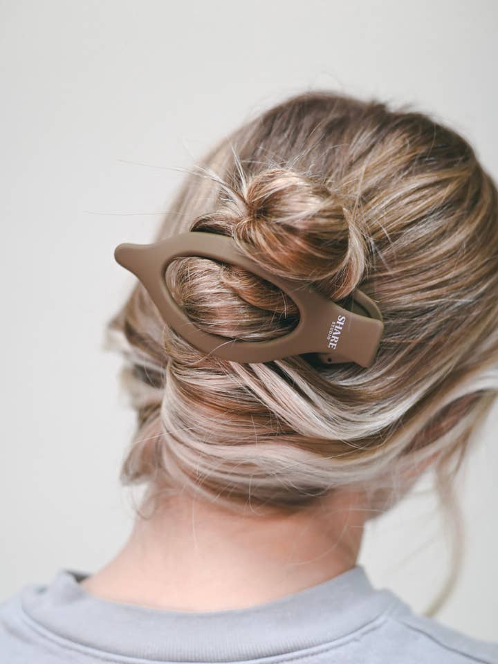 Brown Matte Wide Lay Flat Clip for wholesale by Share Studio