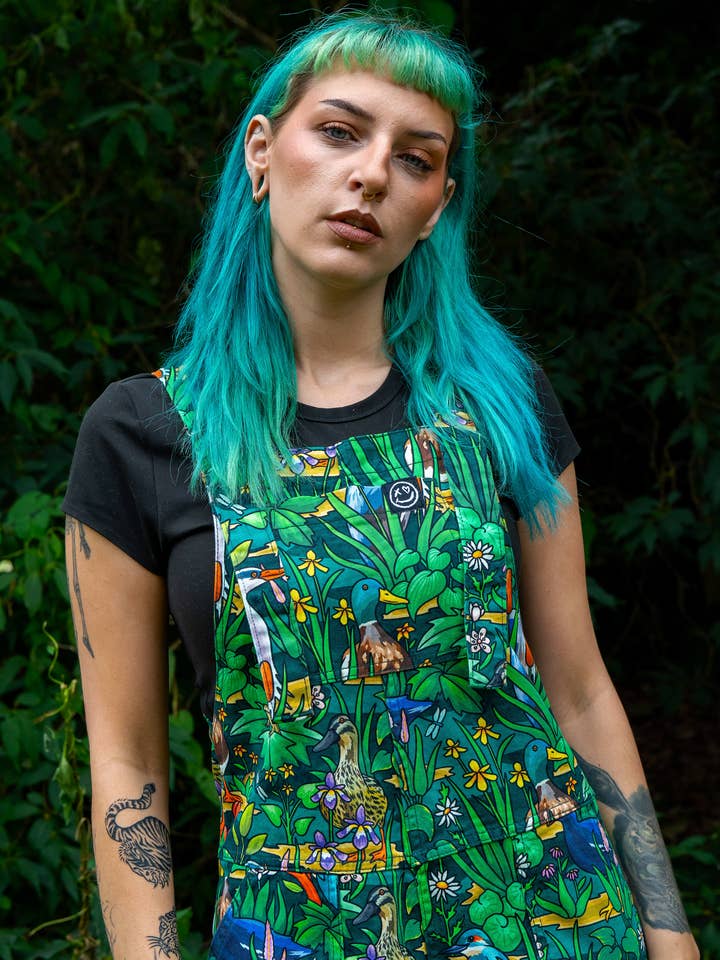 Rebel Romance - Vente Salopette – unisexe - Rebelle Romance Étang Oiseaux Étirement Salopettes3