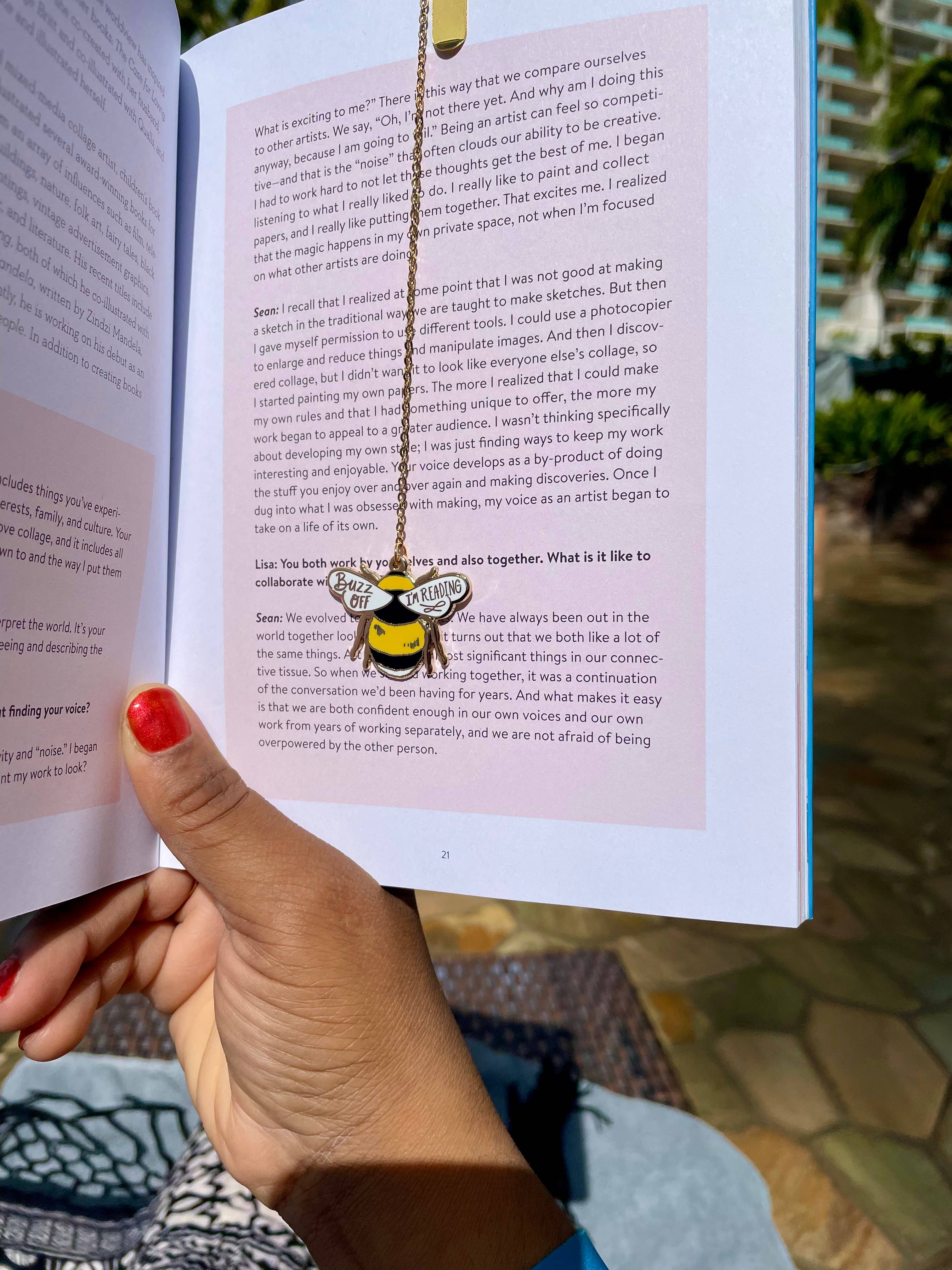Pineapple Sundays Design Studio - Wholesale Bookmark - Bumble Bee Enamel Bookmark Charm5