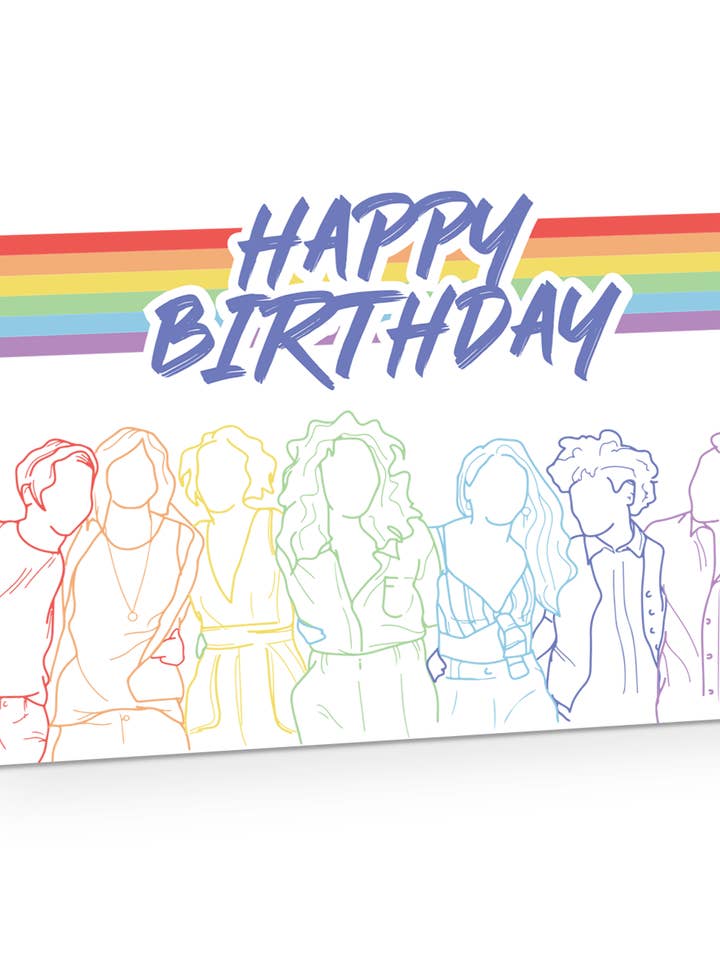 Tarjeta de felicitación de cumpleaños L WORD GENQ para venta al por mayor de Two Brides Presents