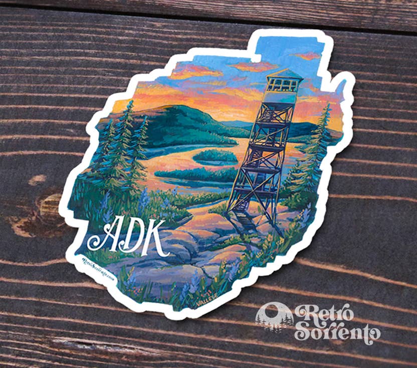 Retro Sorrento - Wholesale Sticker - Adirondack Park Fire Tower Sticker1