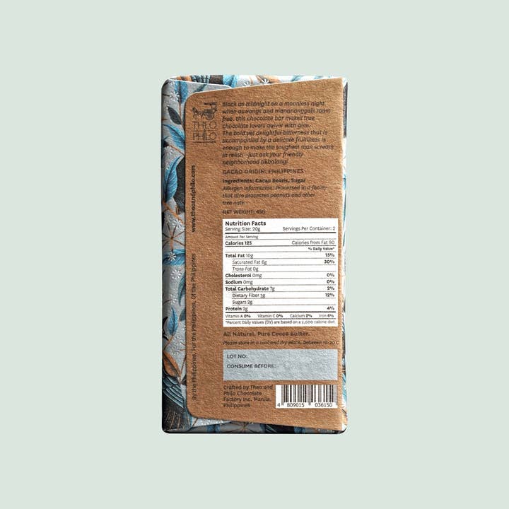Bar & Cocoa Chocolate - Wholesale Chocolate Bar - Theo & Philo Dark Chocolate Bar 90% (Filipino Chocolate)1