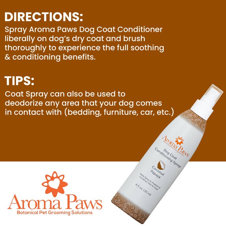 Aroma Paws - Venta al por mayor Spray para mascotas - Perros - Spray para abrigo de perro, 4,5 oz, papaya de coco6
