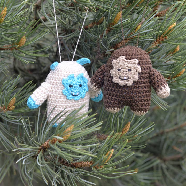 Melange Collection - Wholesale Ornament - Crochet Bigfoot and Yeti Ornaments