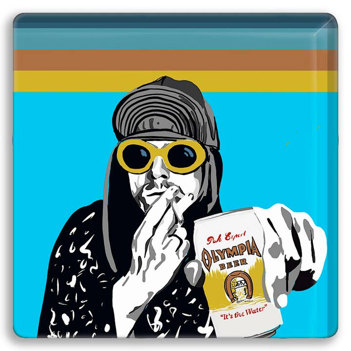 Kurt Cobain au sous-verre du salon pour la vente par Uptripping (Shannon Foley Henn)