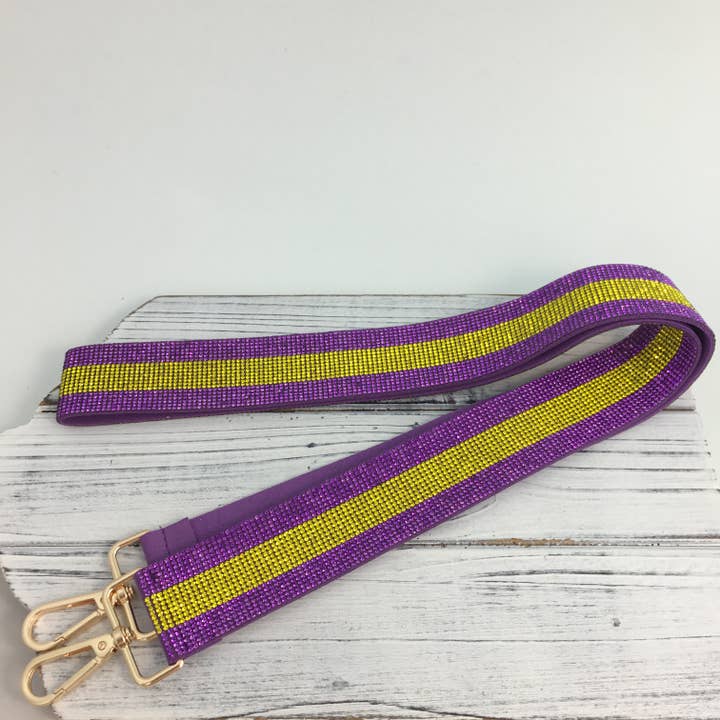 SongLily - Wholesale Bag Strap - Women's - Purple and gold rhinestone purse strap