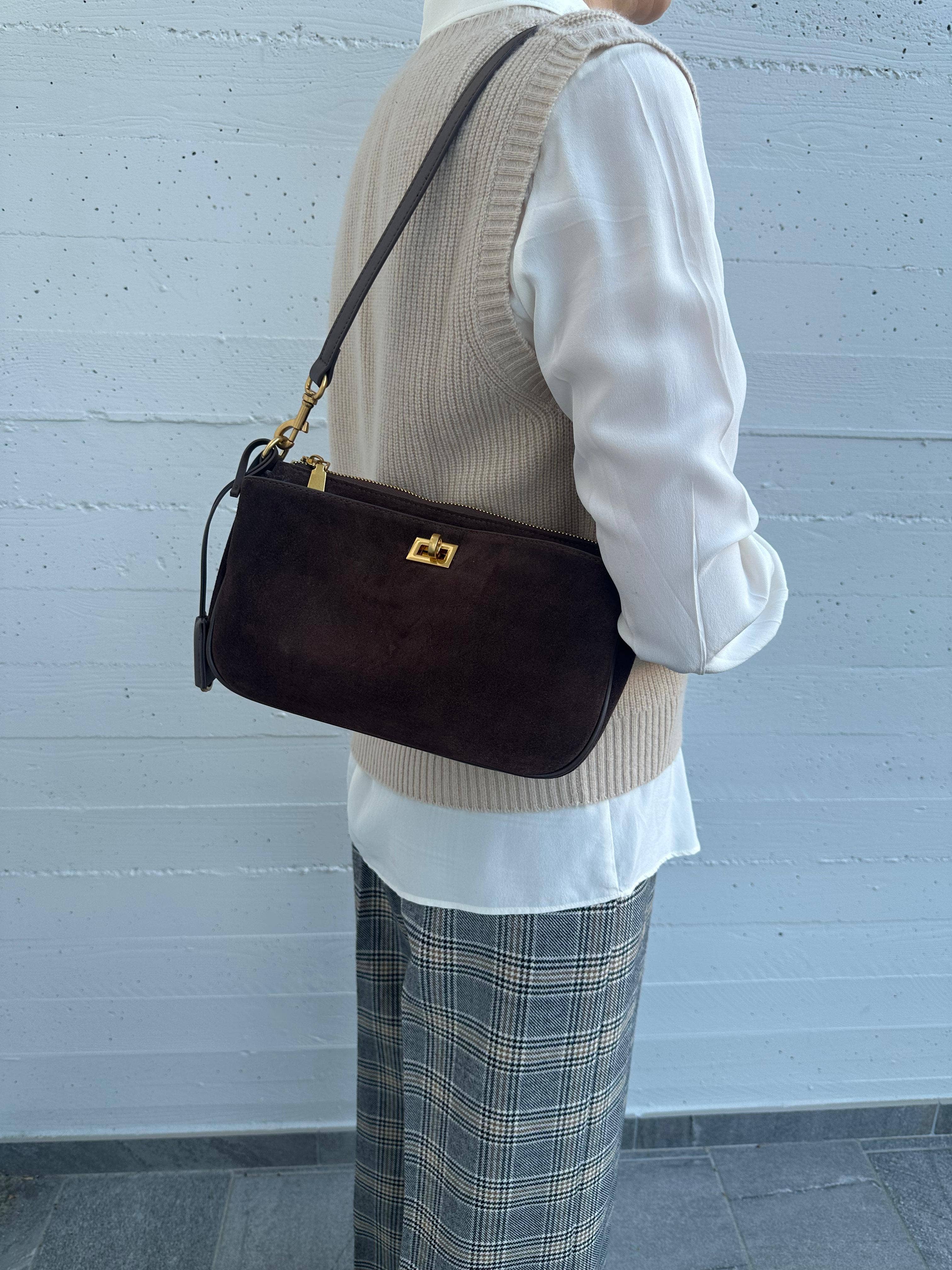 Zhade – wholesale Axelväska - Dam – TEXAS kuvertväska - LITEN mocka9