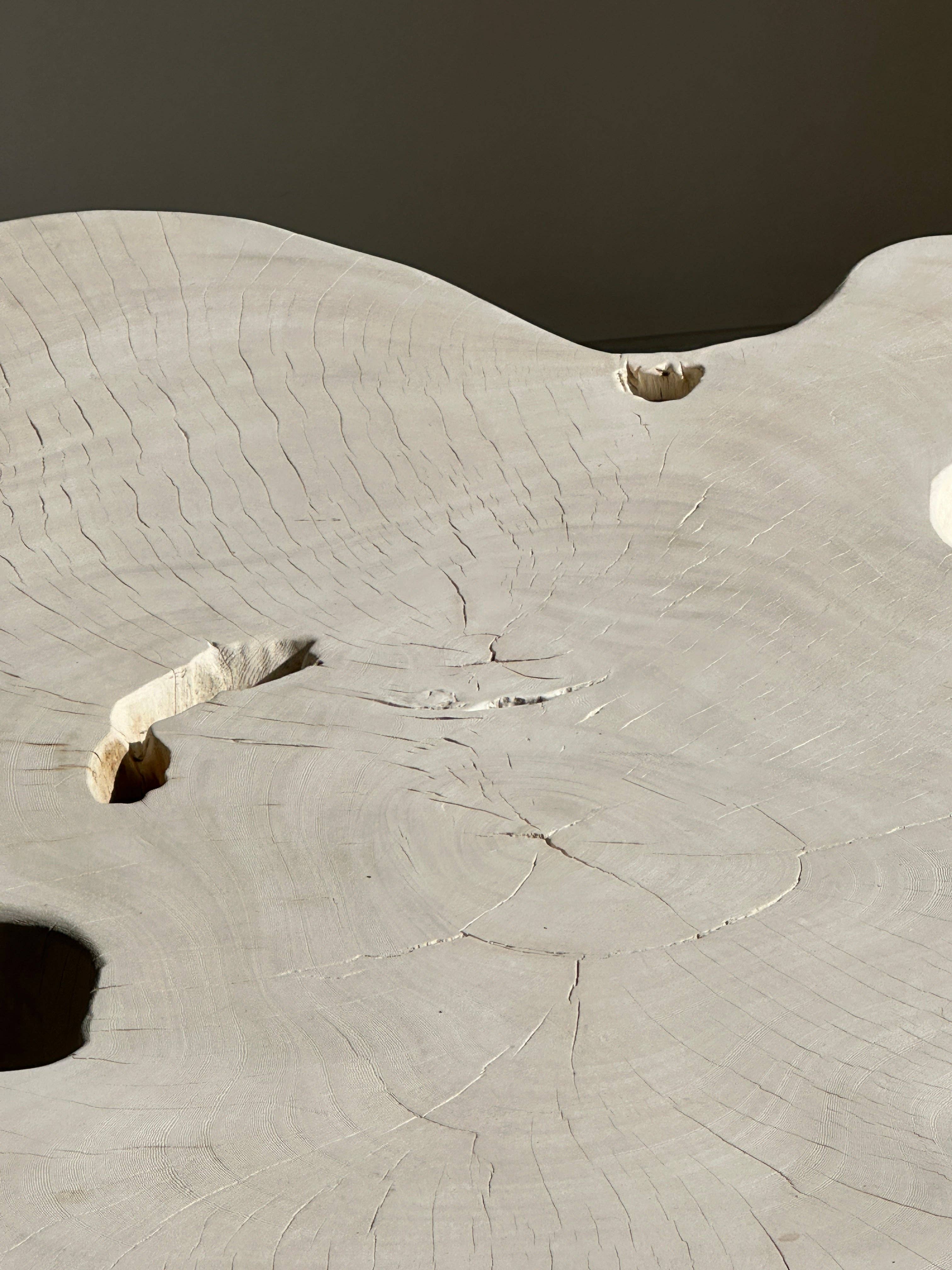 Office Objets - Wholesale Coffee Table - Very large coffee table in bleached mango wood with organic top D:140cm3