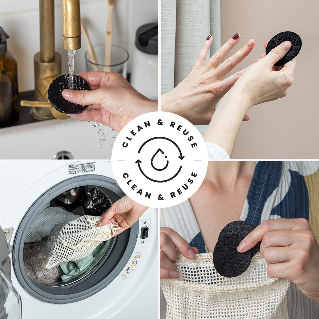 Black LastRound PRO - Sustainable Reusable Cotton Rounds for Makeup Removal and Nail Polish for wholesale on Faire2