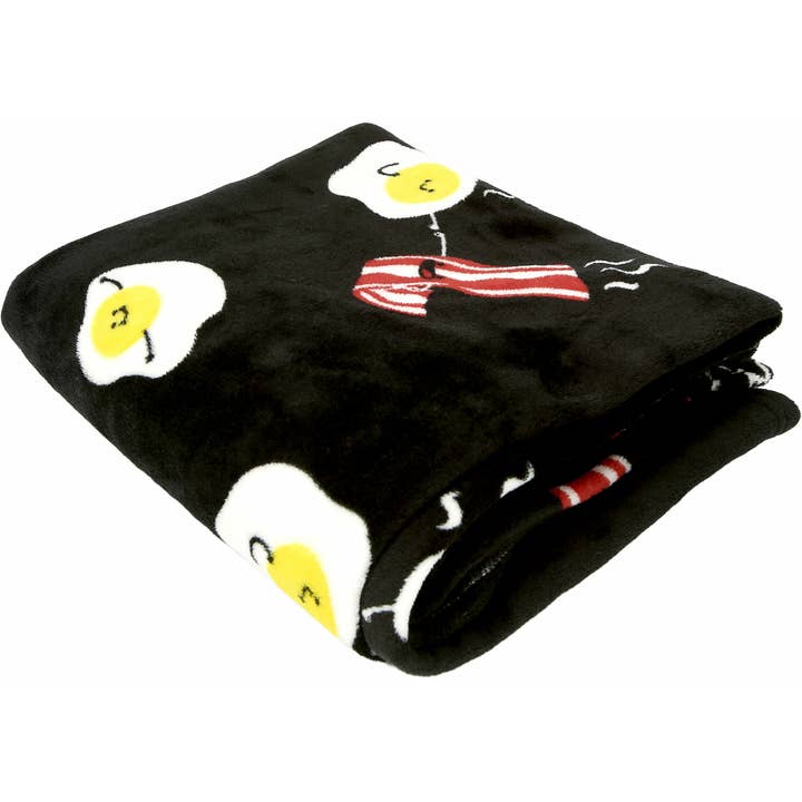 Pavilion - Wholesale Throw blanket - Bacon & Eggs - 50" x 60" Royal Plush Blanket With Bag