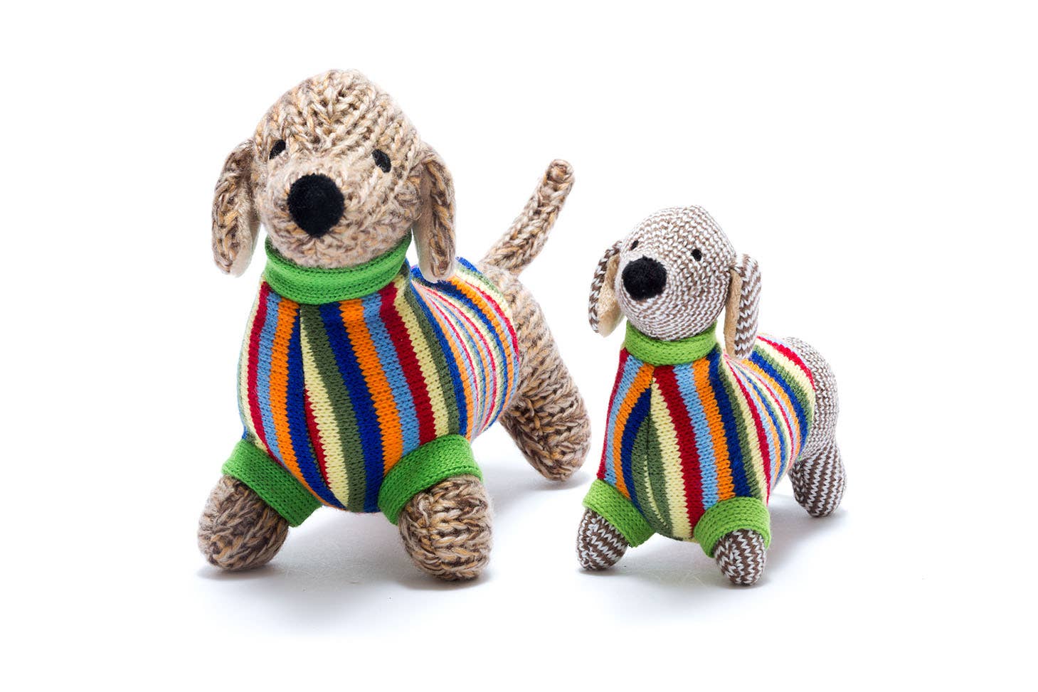Best Years Ltd – wholesale Stuffed/plush toy – Kids & baby – Knitted Sausage Dog Soft Toy Teddy with Stripe Jumper16