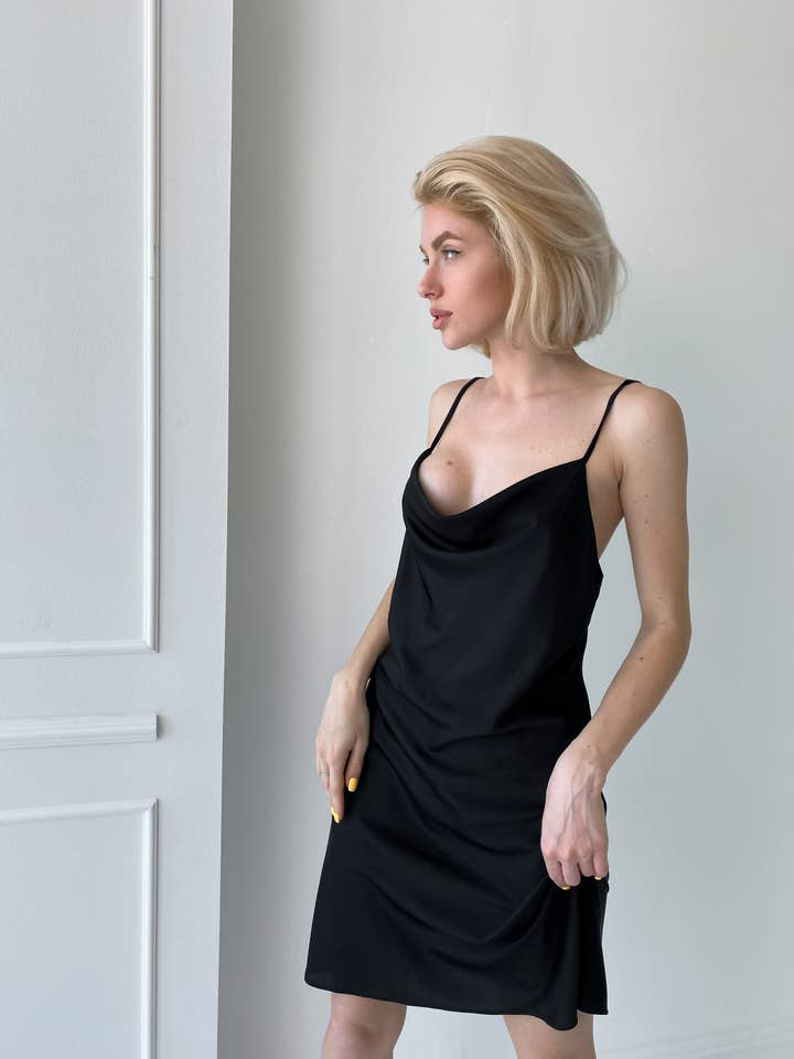 Slip dress silk mini gown for wholesale by Angie's Showroom