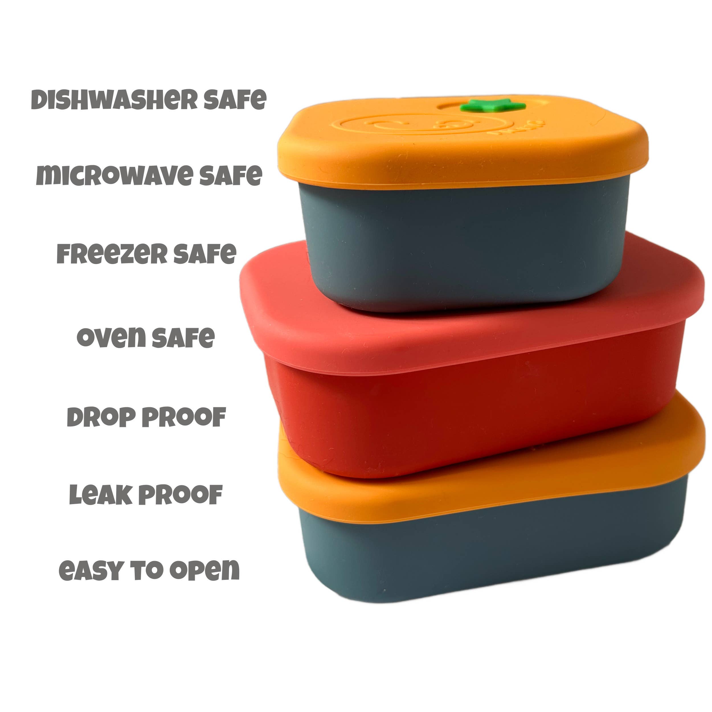 Pick Plates - Vente Sac/boîte repas – enfant - Boîte à déjeuner Bento Pick Box en silicone à 4 compartiments8
