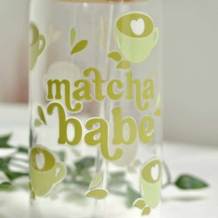 the cute cloud - Wholesale Drinking Glass/Cup - Glass Cup matcha babe
