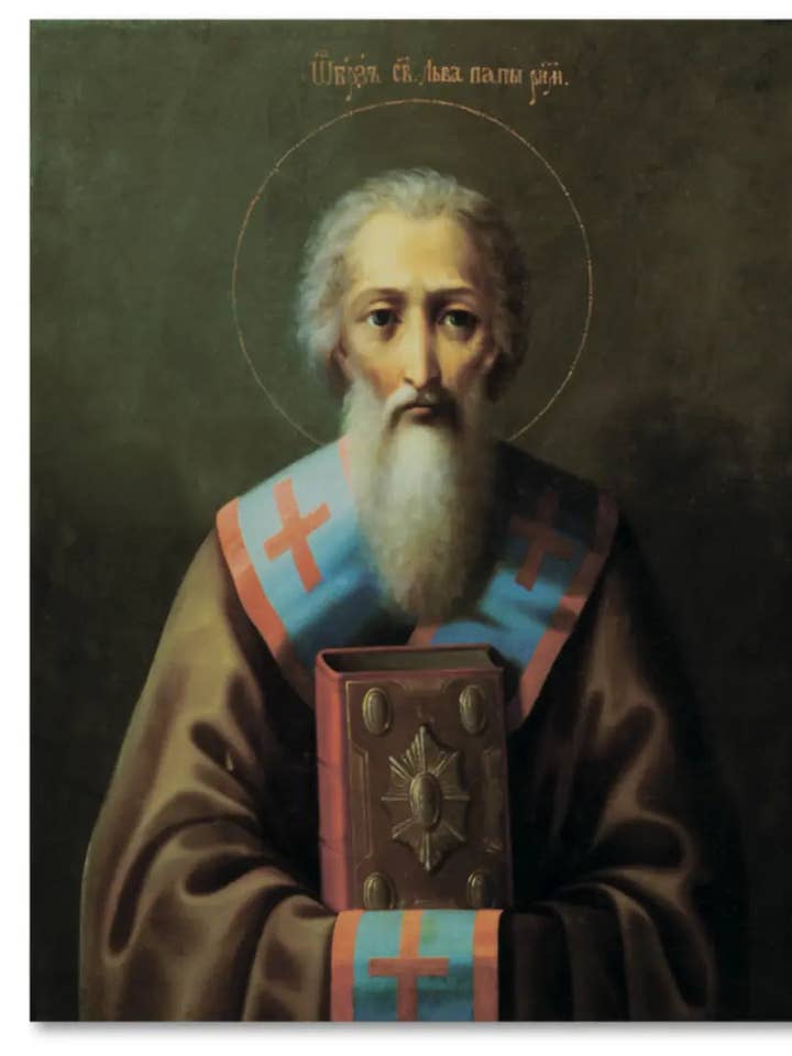 Ícone Ortodoxo de Madeira de São Papa Leão Magno por atacado de Iconsofsaints