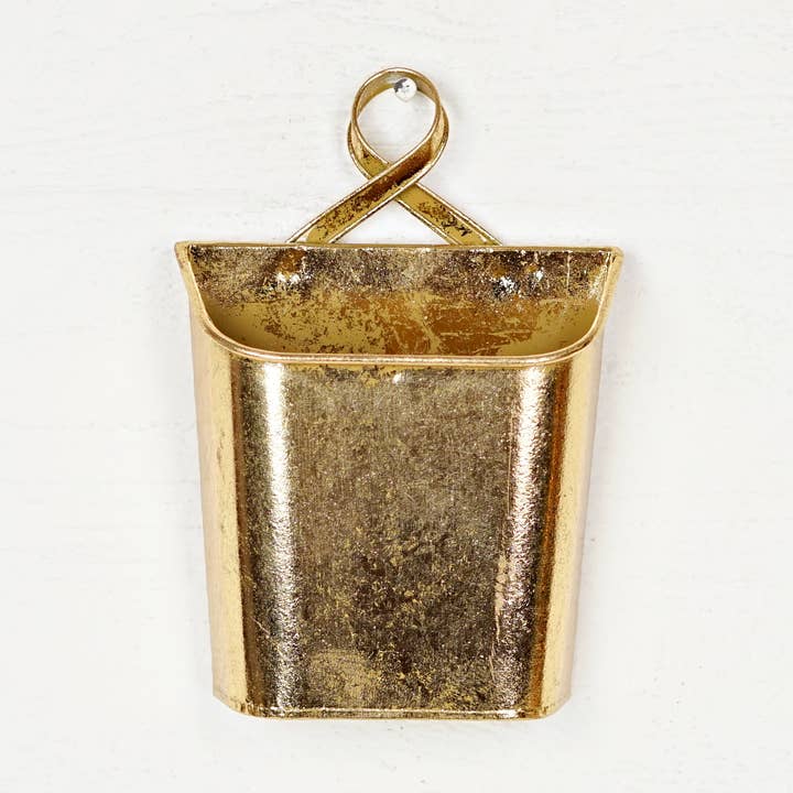 Impressive Enterprises, Inc. - Wholesale Christmas Decoration - 570610- Metal Wall Bucket-Dazzling Gold-9Hx6.5Wx2.25T-0/360