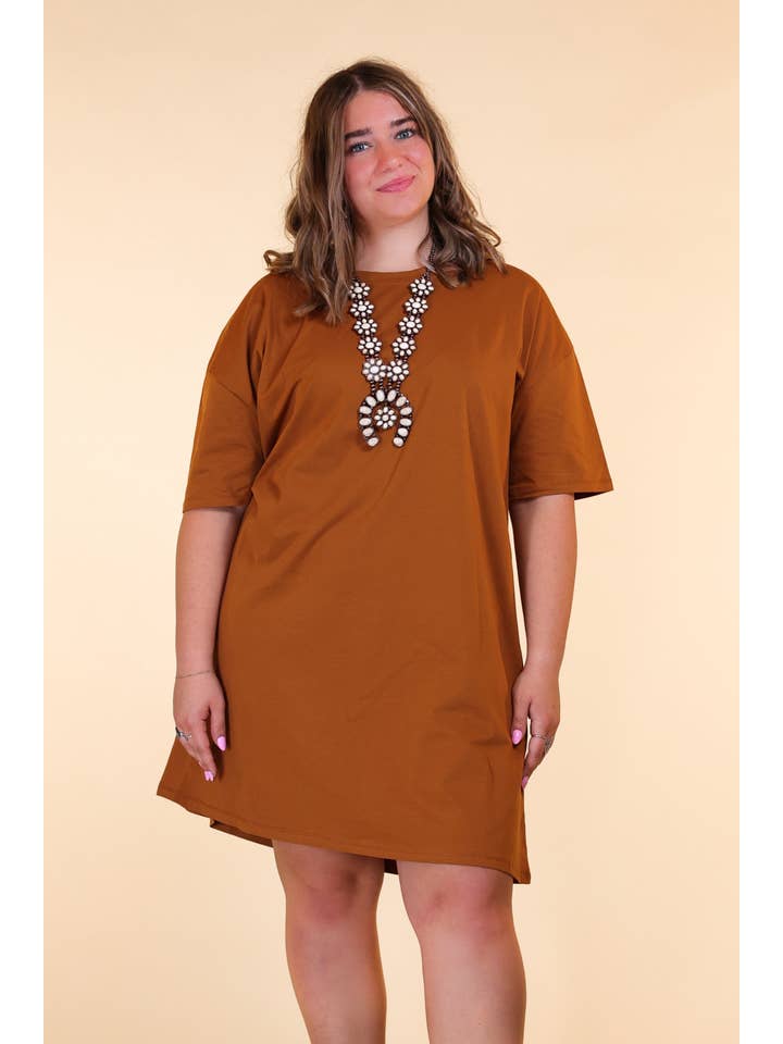 Rust T-shirt Dress for wholesale on Faire