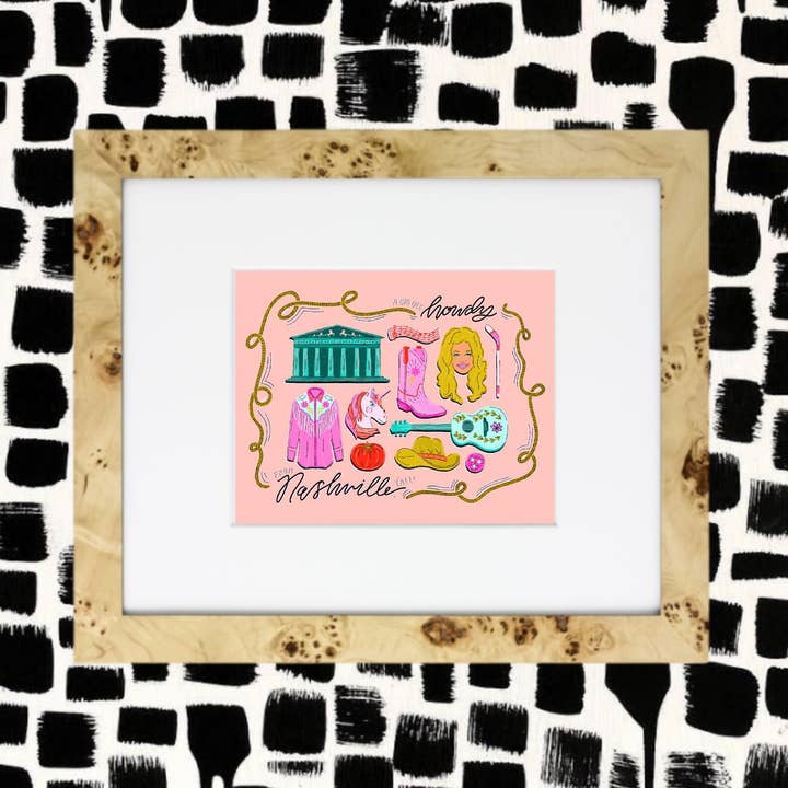 Art Print | Nashville Print | Music City Print | Design | Giclee Print | Illustration | Music City Tennessee Broadway | Fun Art | Nashville for wholesale by Facing the Sunshine Stationery + Design