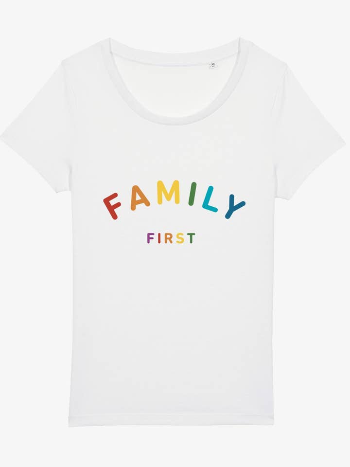 Camiseta Mujer Manga Corta Family First Blanco para venta al por mayor de Koloris