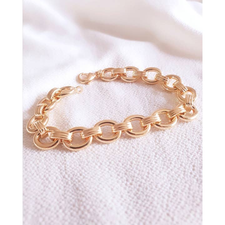 SIUKA - Wholesale Link & Chain Bracelet - Gold-plated bracelet with oval links4
