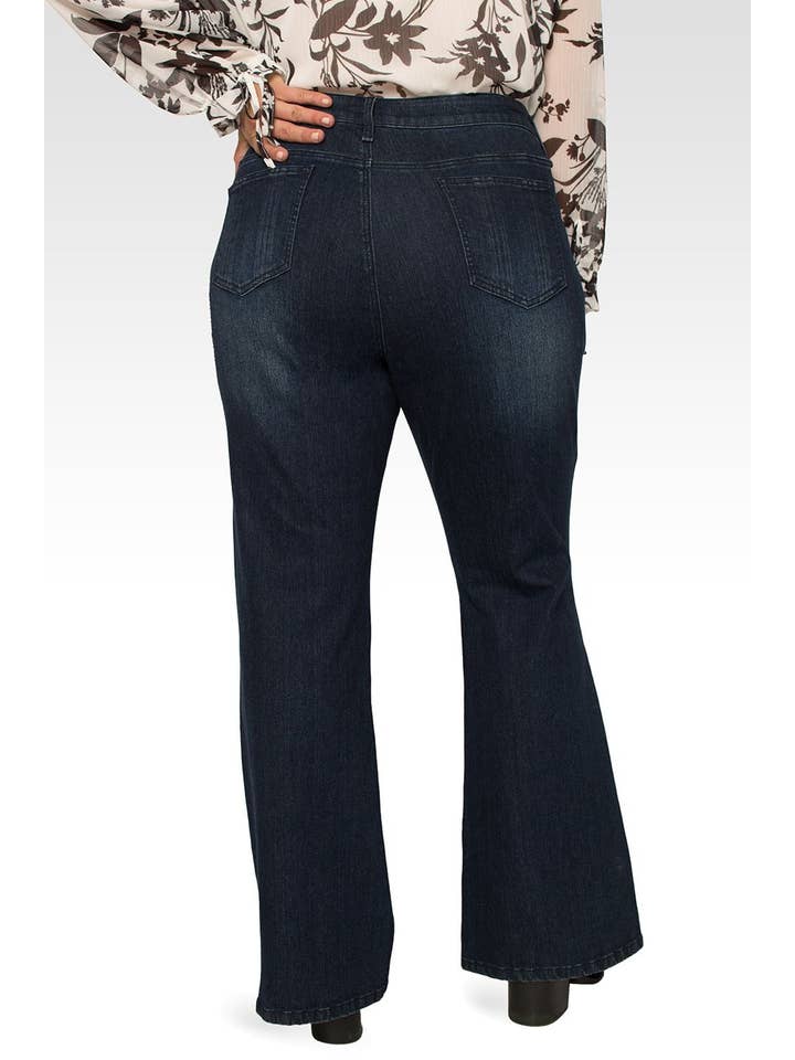 Standards & Practices - Wholesale Jeans - Women's - Plus Size Women's Dark Wash Slim Flare Jeans2