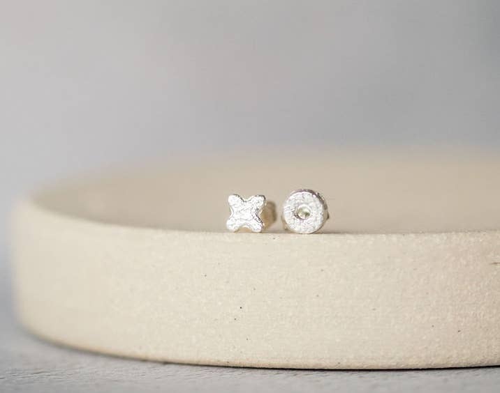 Lucy Kemp Jewellery - Wholesale Stud/Post Earrings - Sterling Silver Mini Studs - Hugs and Kisses1
