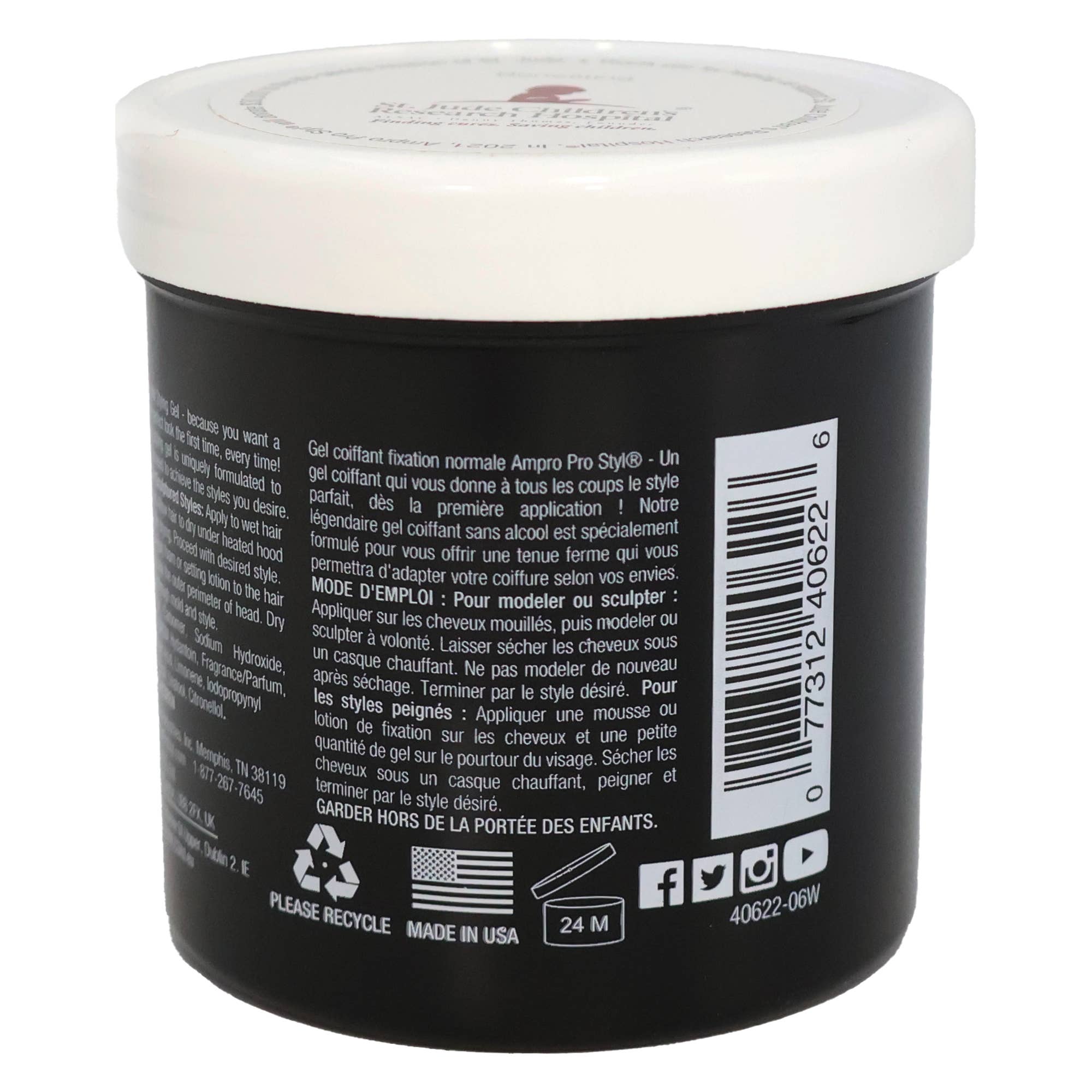 KT Supply – Engroshandel Hårstyling gel/mousse – Ampro Pro Styl Protein Styling Gel Regelmæssigt Hold, 6 Oz2