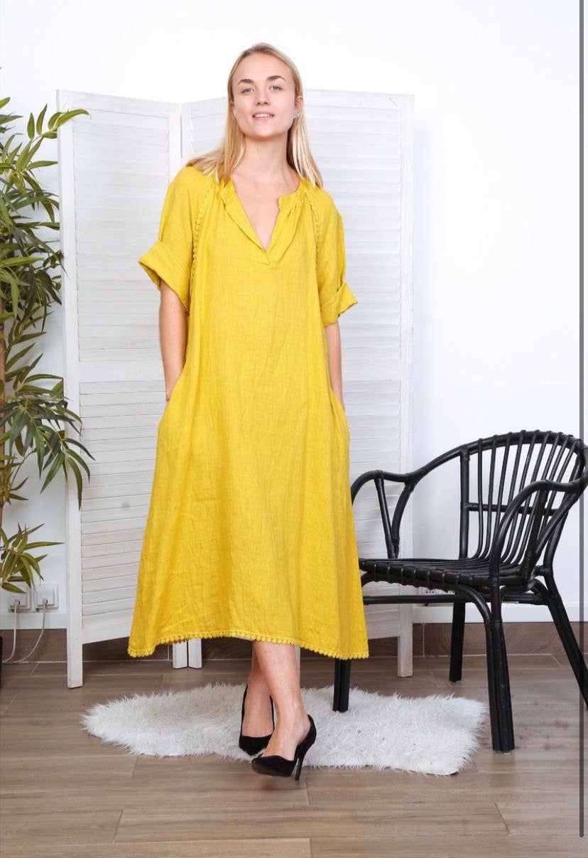 LÉA & LUC - Wholesale Dress - Women's - Long dress in 100% linen REF.716160