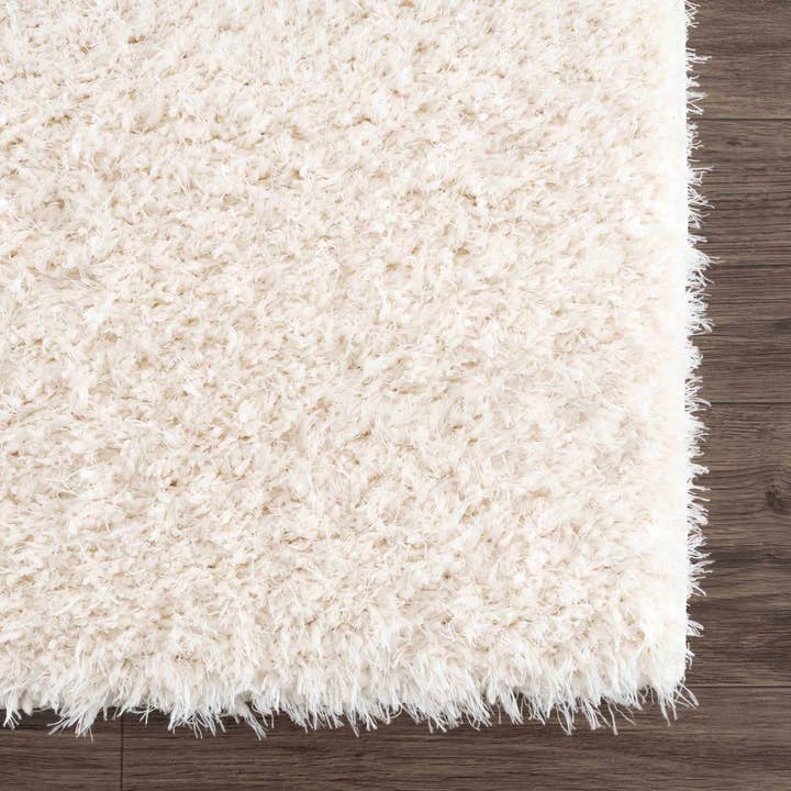 Hauteloom - Wholesale Area Rug - Faina Solid Cream Shag Rug Washable12
