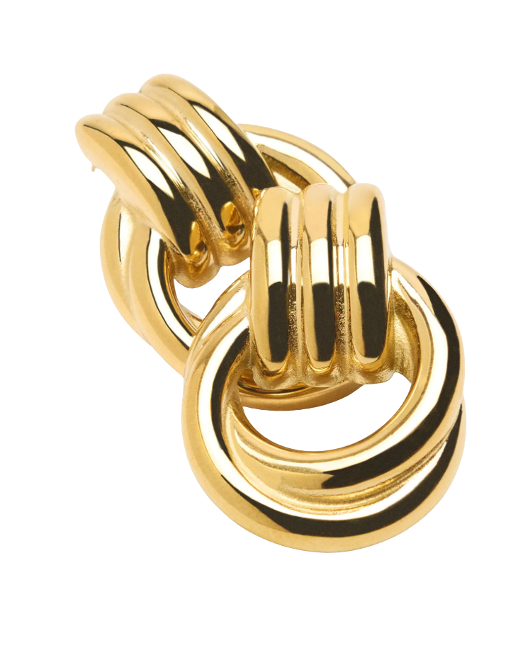 HoopLa - Wholesale Hoop Earrings - Double Knotted- Door Knocker- Two Tone Earring3