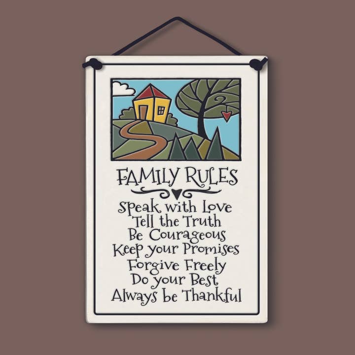 Macone Clay / Spooner Creek - Wholesale Sign - 576 - Family Rules