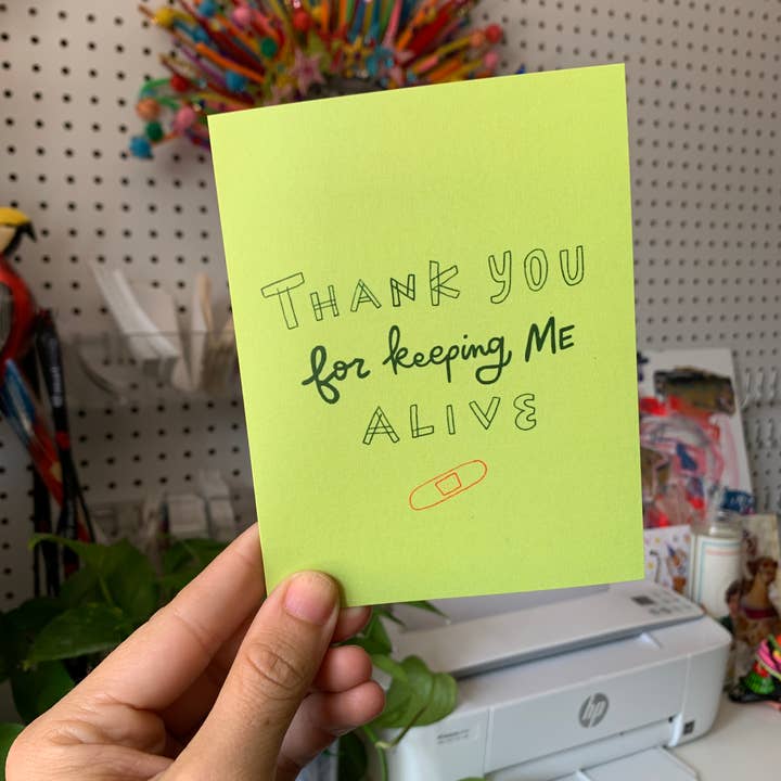 Biglietto Thank You for Keeping Me Alive per la vendita all'ingrosso da parte di Good Letters Design