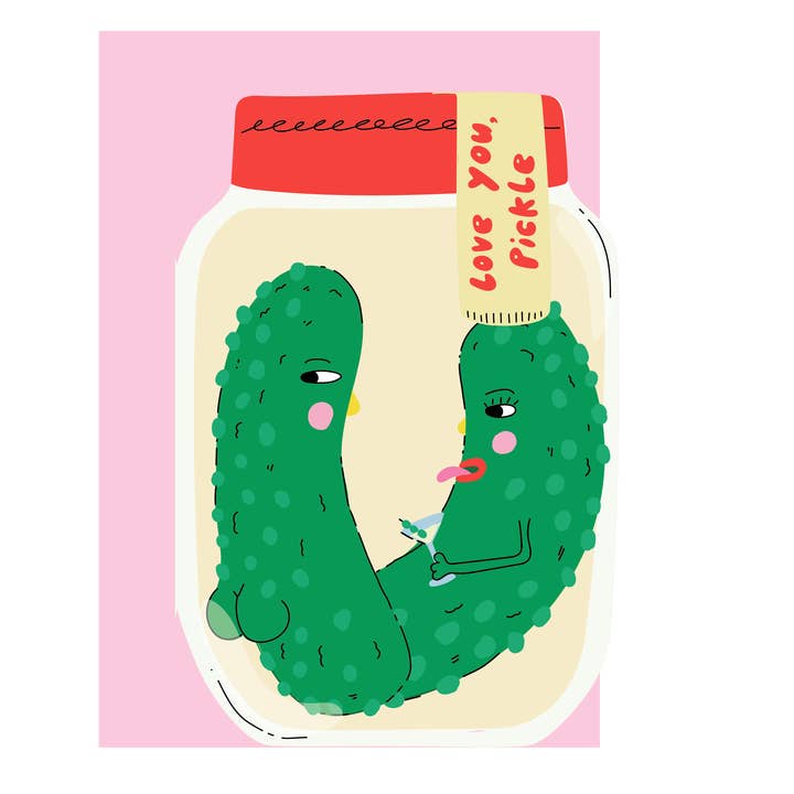 Love you pickle, Valentine's day love and anniversary card for wholesale by Eat the Moon | Greeting cards and stationery