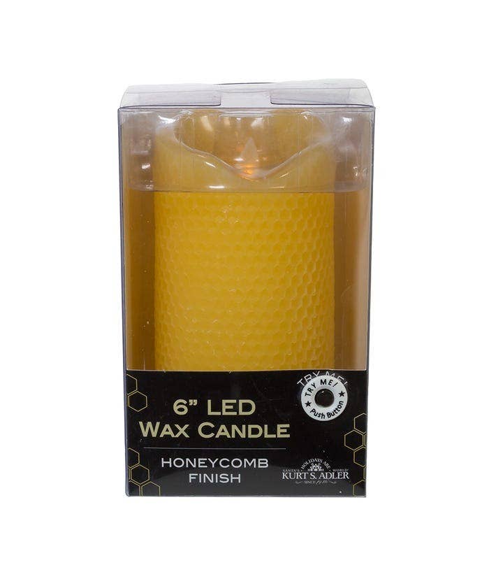 Kurt S. Adler, Inc. - Wholesale Flameless Candle - 4.25"BATTERY OPERATED LED HONEYCOMB CANDLE W/FLICKER8