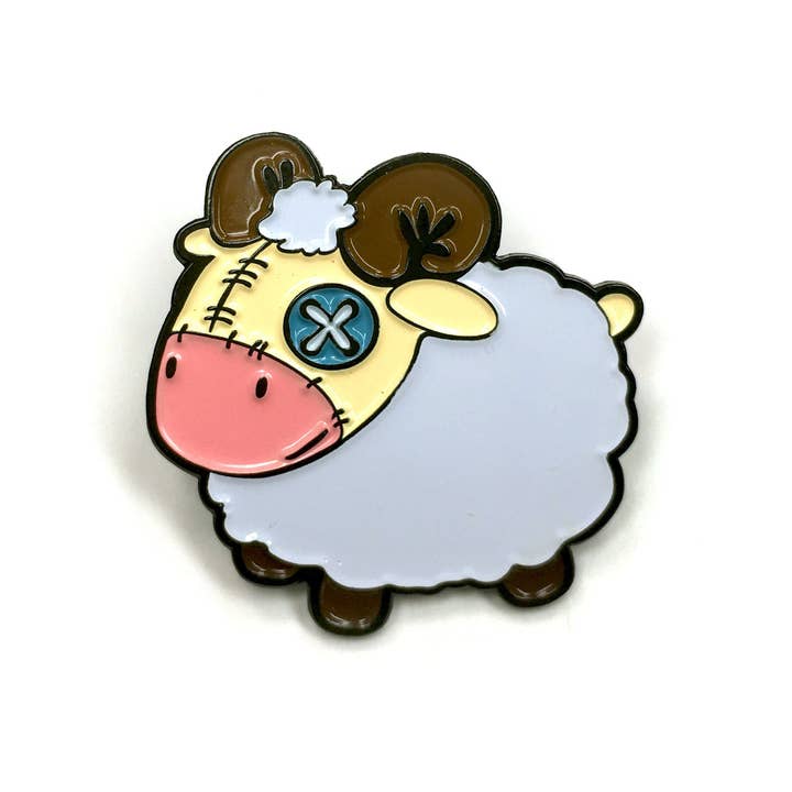Kolorspun Pins - Wholesale Lapel Pin/Button - Plush Sheep Enamel Pin
