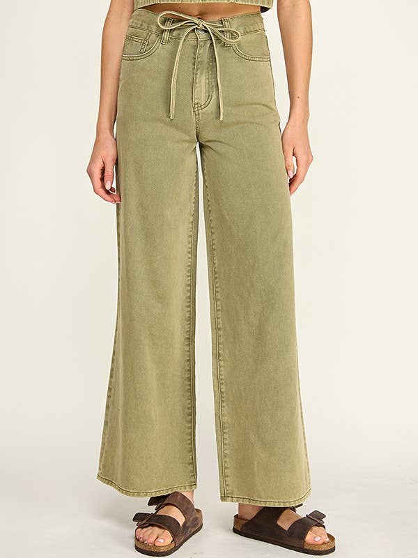 DRAWSTRING SUPERWIDE LEG PANTS for wholesale by Miss Love