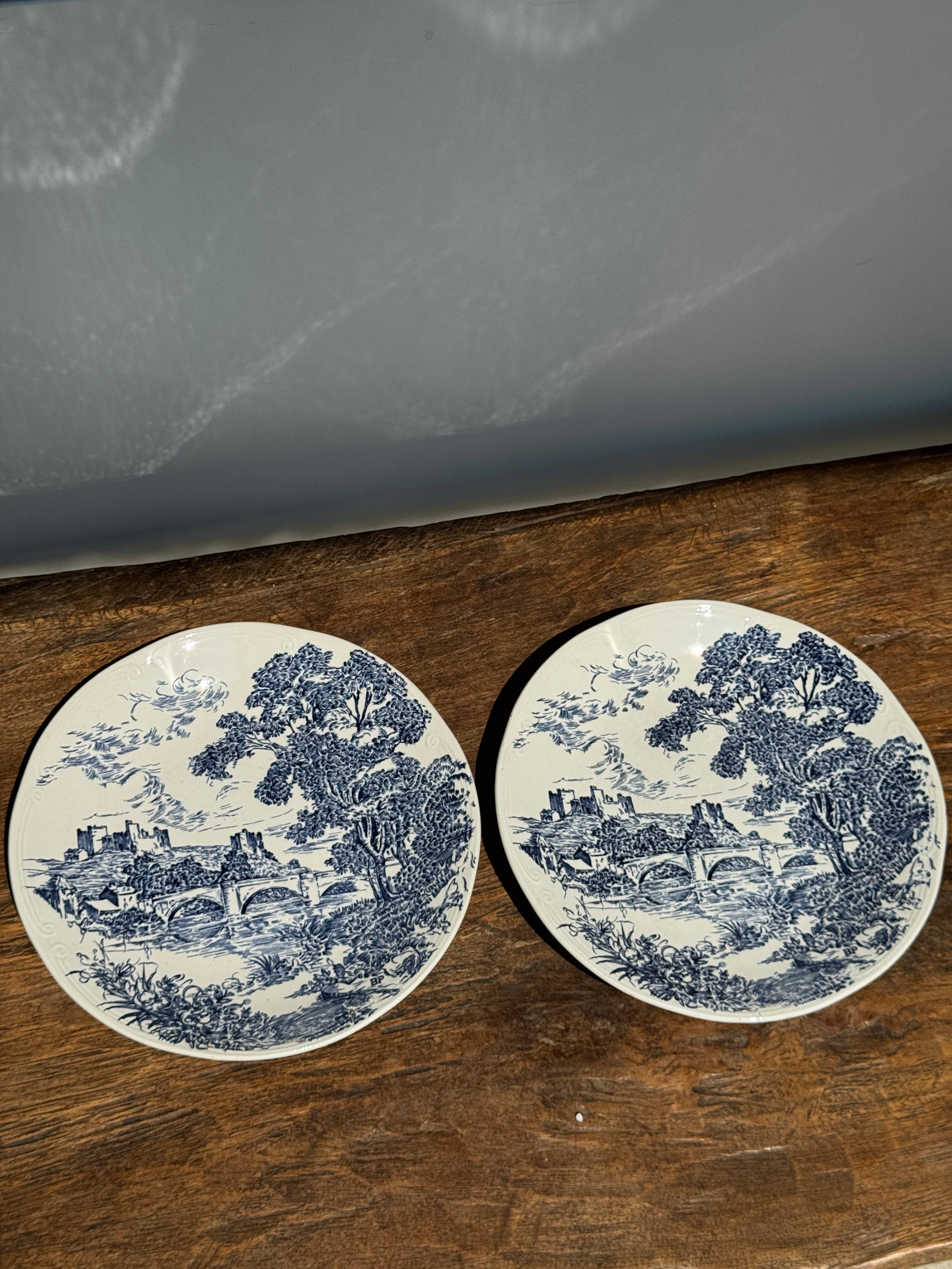 Office Objets - Wholesale Dinner Plate - Set of 2 earthenware plates with blue decoration6