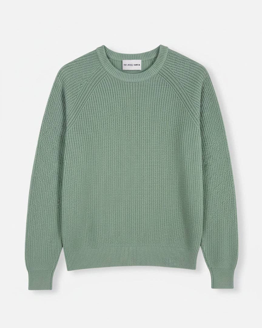 THE (REAL) GARCIA – wholesale Knitted jumper – Men′s – CANALÉ SWEATER SAGE GREEN0