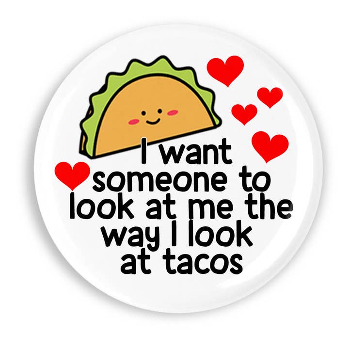 Prickly Cactus Collage - Wholesale Lapel Pin/Button - Look at me like I look at tacos Pinback 1.25" Button/ Badge0