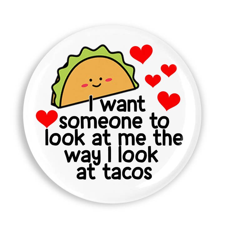 Prickly Cactus Collage - Wholesale Lapel Pin/Button - Look at me like I look at tacos Pinback 1.25" Button/ Badge0