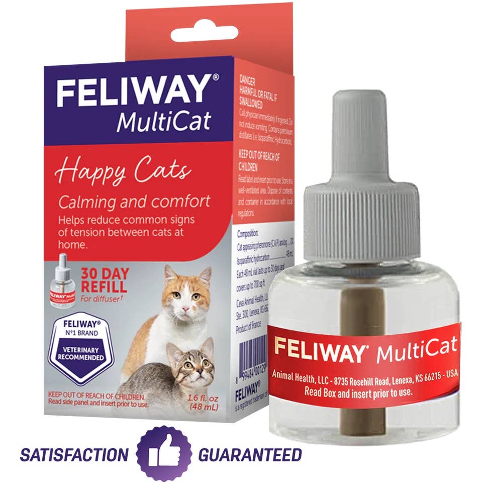 Pet Palette Distribution - Wholesale Pet Deodorizing Spray - Feliway MultiCat Calming Pheromone 30 Day Refill0