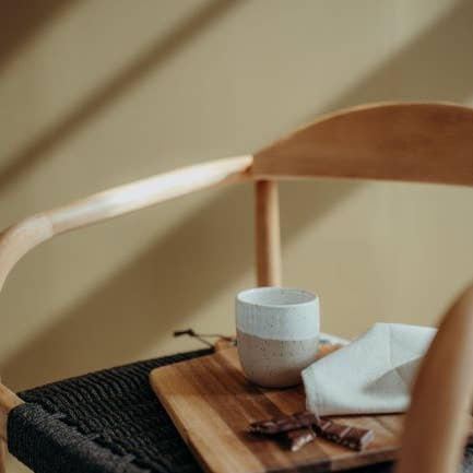 Kaffemugg utan handtag vit för wholesale av Töpferei am Wald