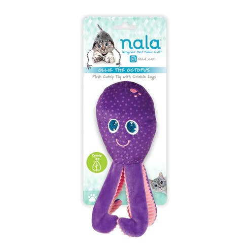 Caitec Inc - Wholesale Pet Plush Toy - Dog - NALA OLLIE THE OCTOPUS PLUSH CAT TOY