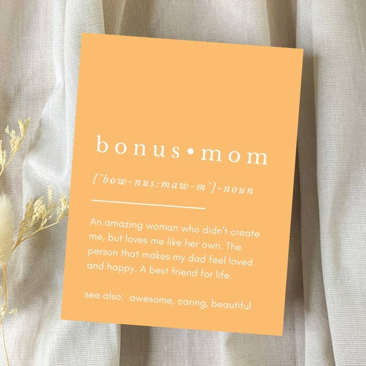 Carte de vœux Bonus Mom Definition pour la vente par Lines by Sarah