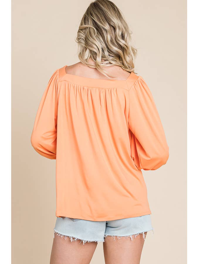 Culture Code - Wholesale Blouse - Women's - CJT1403Q - SQUARE NECK FLARE 3/4 SLEEVE TOP15