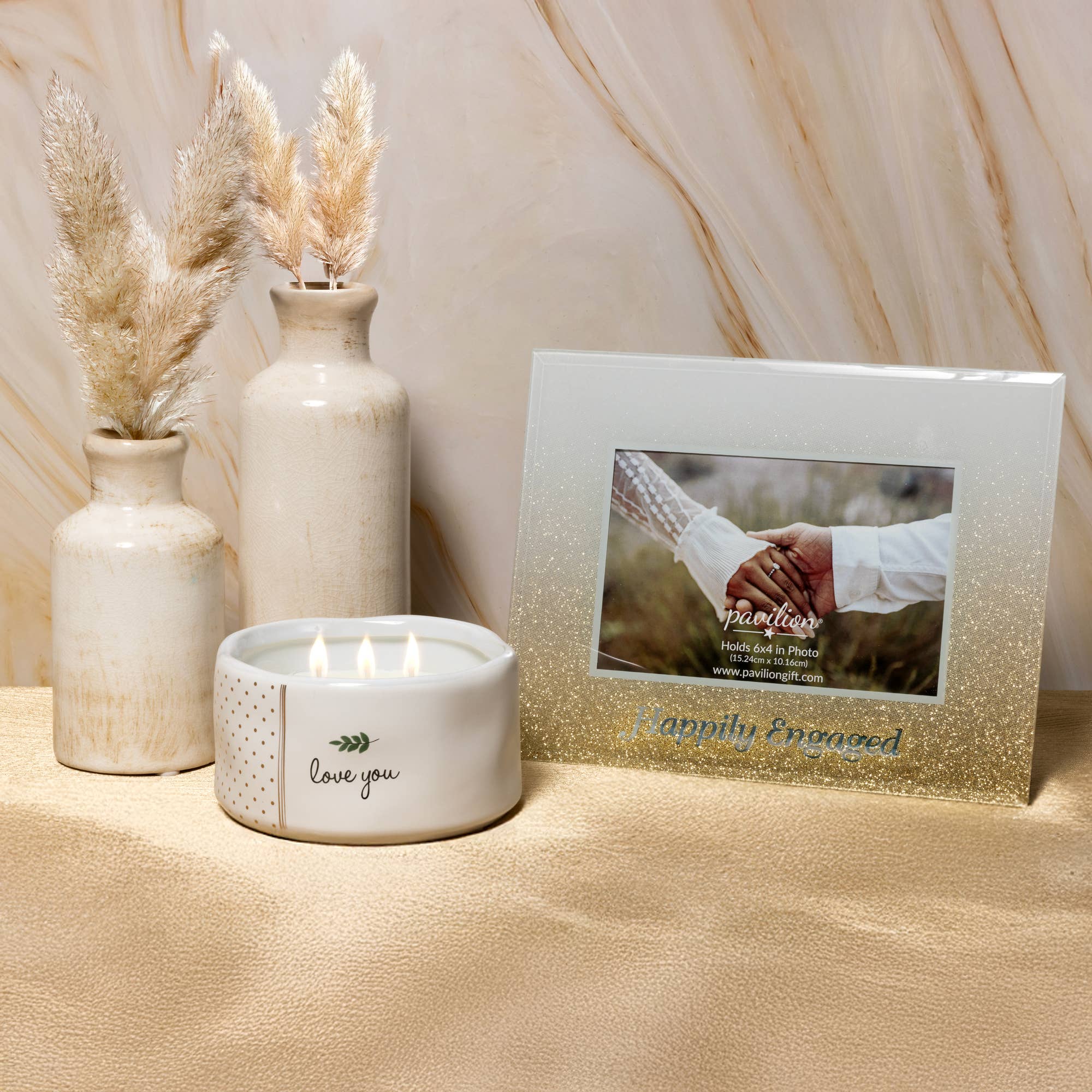 Pavilion – wholesale Picture frame – Happily Engaged - 8.75" x 6.75" Frame (Holds 6" x 4" Photo)2